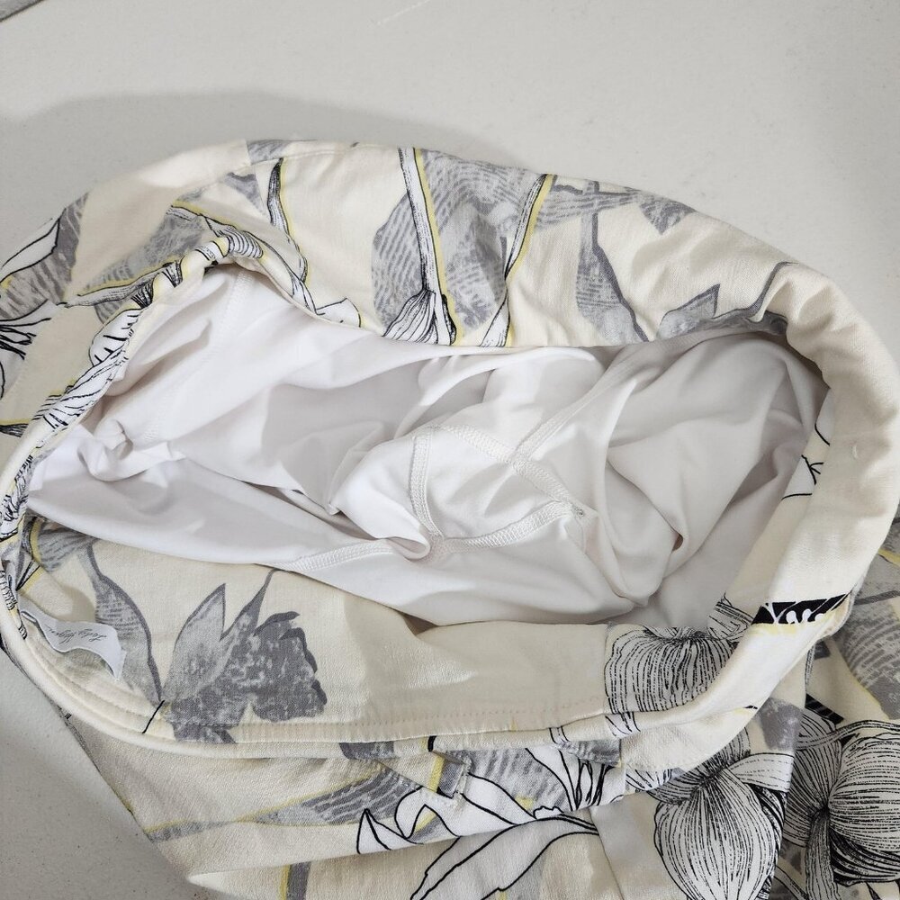 Lady Hagen Summer Skirt Skort Built-In Shorts Large Yellow Cream White Gr Floral - Picture 5 of 9